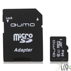 Micro SecureDigital 64Gb QUMO QM64GMICSDXC10U1 {MicroSDXC Class 10 UHS-I, SD adapter}