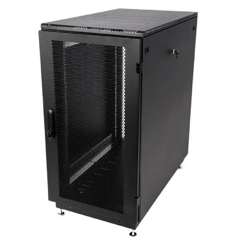 ЦМО Шкаф серверный напольный 24U (600 x 1000) дверь перфорированная 2 шт., чёрный, ШТК-М-24.6.10-44АА-9005