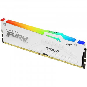Kingston 16GB 6000MT/s DDR5 CL40 DIMM FURY Beast White RGB XMP KF560C40BWA-16