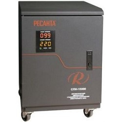 Ресанта СПН-18000 63/6/30 Стабилизатор {220В±8%, Габариты 380х370х560, Вес 40 кг, колеса}