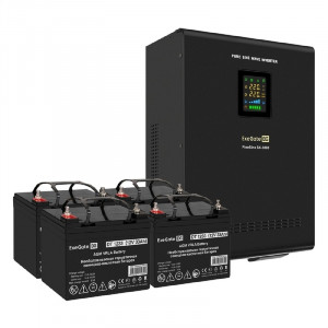 Exegate EX296633RUS Комплект ИБП EX296003RUS + батарея 33Ач EX282974RUS 4шт (инвертор, синус, для котла, настенный) FineSine SX-3000.LCD.AVR.2SH.T <3000VA/2100W, чистая синусоида, цветной LCD-дисплей,