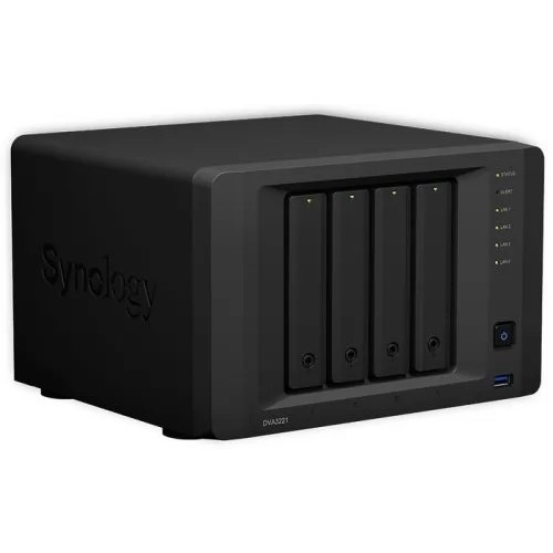 Synology DVA3221 Сетевое хранилище QC2,1GhzCPU/8GB DDR4(up to 32GB)/RAID0,1/upto 4 3,5/2,5 SATA HDD/SSD (up to 14 with 2xDX517)/3xUSB3.2/2xeSATA port/1xCOM port/8xIPcam(up to 32)/1xRPS/3YW