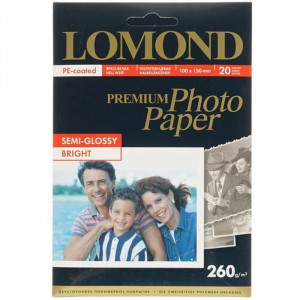 1103302 Lomond Полуглянцевая фотобумага 10x15, 260г/м2, 20 л.