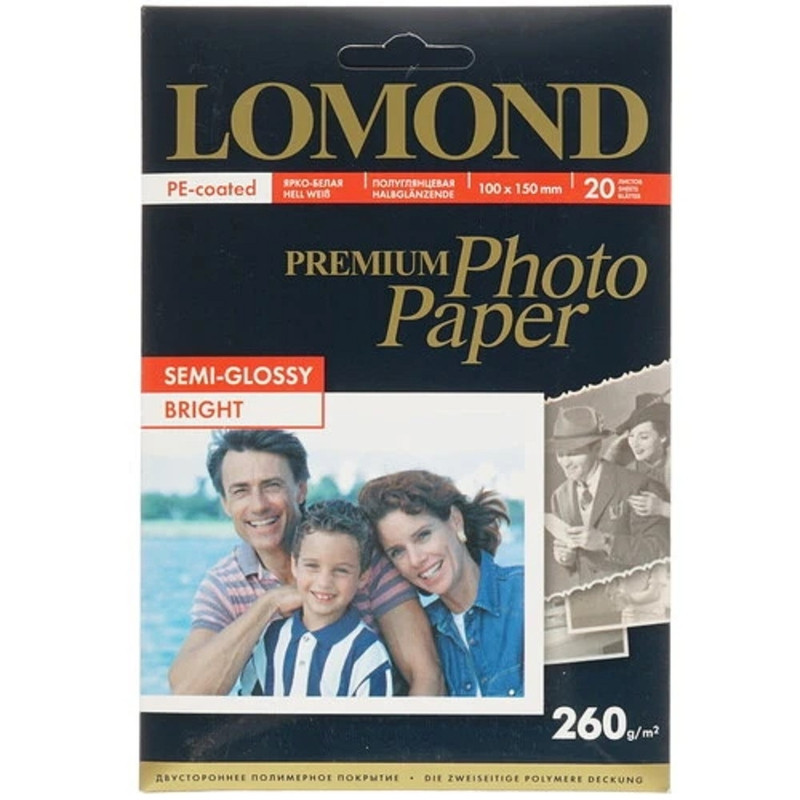 1103302 Lomond Полуглянцевая фотобумага 10x15, 260г/м2, 20 л. 1103302 Lomond Полуглянцевая фотобумага 10x15, 260г/м2, 20 л.