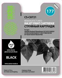 CACTUS C8721 Картридж струйный Cactus CS-C8721 №177 черный для №177 HP PhotoSmart 3213/3313/8253/C5183/C6183 (34ml)