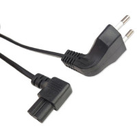 Кабель питания Filum FL-PC2.5-EUA-C7A-3M CEE 7/16 угловая - С7 угловая, 2х0.5, 220В, 2.5A, чёрный, 3 м (1115460)