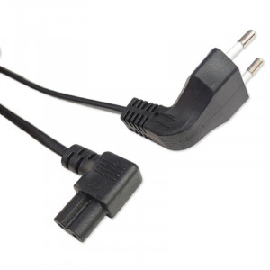 Кабель питания Filum FL-PC2.5-EUA-C7A-3M CEE 7/16 угловая - С7 угловая, 2х0.5, 220В, 2.5A, чёрный, 3 м (1115460)