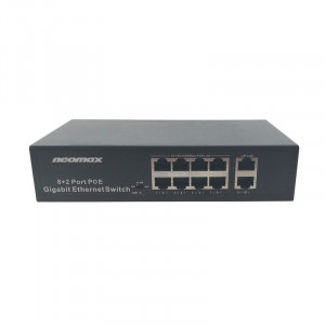 NEOMAX неуправляемый коммутатор NMS-110PoE-1000-S, 10 портов 1000 Mbps, 8xPoE, металл NEOMAX неуправляемый коммутатор NMS-110PoE-1000-S, 10 портов 1000 Mbps, 8xPoE, металл