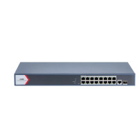 iFLOW F-SW-EM618POE-VM/L L2, Смарт-управляемый, 16 гигабитных портов RJ45 PoE, 1 uplink порт 1000М RJ45 1 гигабитный порт SFP, 802.3af/at, бюджет PoE 130 Вт, поддержка режима передачи до 300м,10Мб/с, 