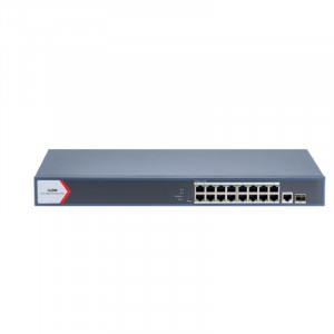 iFLOW F-SW-EM618POE-VM/L L2, Смарт-управляемый, 16 гигабитных портов RJ45 PoE, 1 uplink порт 1000М RJ45 1 гигабитный порт SFP, 802.3af/at, бюджет PoE 130 Вт, поддержка режима передачи до 300м,10Мб/с, 