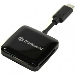Transcend RDC3 SD/microSD Card Reader, USB 3.2 Gen 1, Black, Type C TS-RDC3