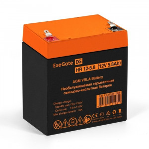 Exegate EX285951RUS Аккумуляторная батарея ExeGate HR 12-5.8 (12V 5.8Ah 1223W, клеммы F2)