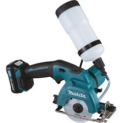 Makita CC301DWAE Пила алмазная ак,{10.8В,2х2Ач Li-ion(слайдер),ф85х15мм,1600\м,рез-25.5мм,1.8кг,чем,угол-45гр,мокр рез}