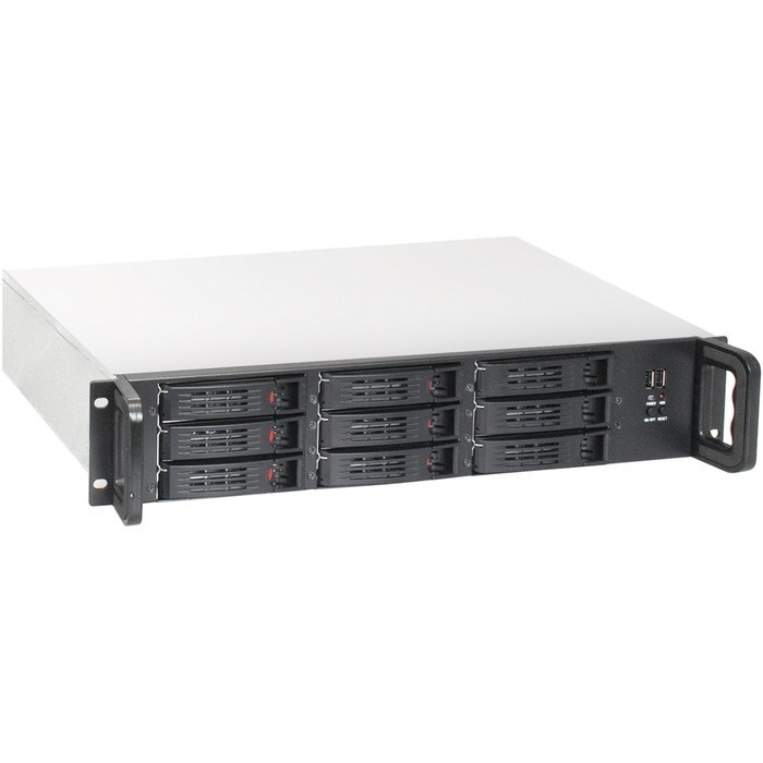 Exegate EX285225RUS Серверный корпус ExeGate Pro 2U650-HS09 <RM 19", высота 2U, глубина 650, БП 2U-800ADS, 9xHotSwap, 2*USB>
