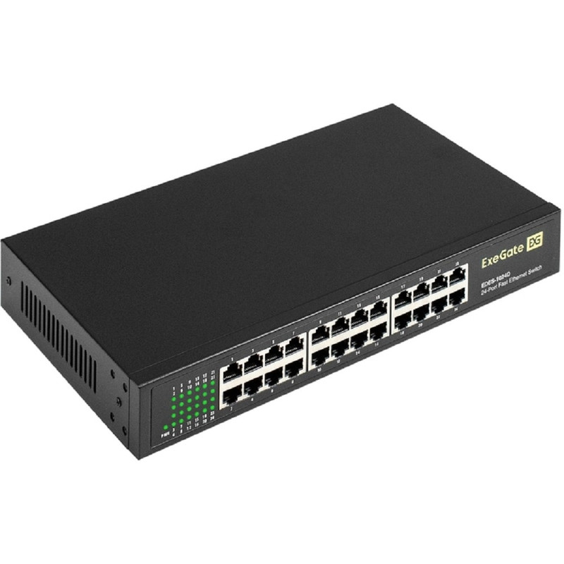 Exegate EX298692RUS Коммутатор неуправляемый ExeGate EDES-1024D (24-портовый UTP 10/100Mbps, металлический корпус, с возможностью установки в стойку) Exegate EX298692RUS Коммутатор неуправляемый ExeGate EDES-1024D (24-портовый UTP 10/100Mbps, металлический корпус, с возможностью установки в стойку)