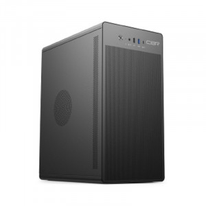 CBR Корпус mATX Minitower V285, без БП, 1*USB 3.0 Type-C, 1*USB 3.0, 1*USB 2.0, HD Audio+Mic, Black [PCC-MATX-V285-WPSU]