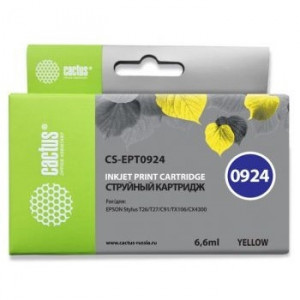 Cactus EPT0924 Картридж  для  Stylus C91/CX4300/TX106/TX117, жёлтый
