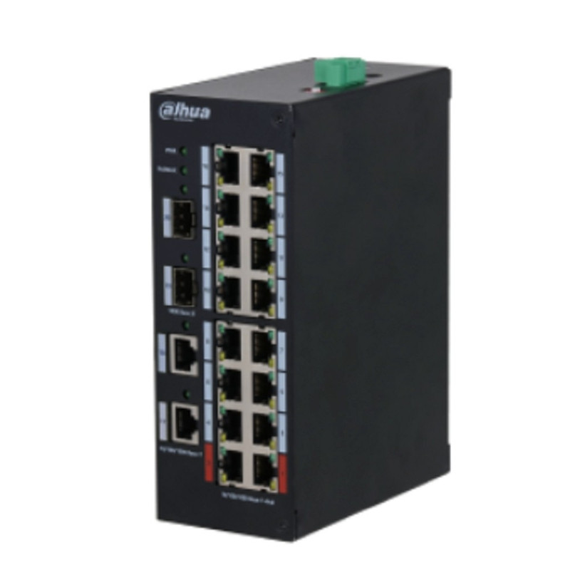 DAHUA DH-HS3220-16GT-190 20-портовый гигабитный неуправляемый коммутатор с PoE, промышленное исполнение , 16xRJ45 1Gb, 2xRJ45 1Gb, 2xSFP 1Gb, суммарно 190Вт, коммутация 40 Гбит/с, MAC-таблица 4К DAHUA DH-HS3220-16GT-190 20-портовый гигабитный неуправляемый коммутатор с PoE, промышленное исполнение , 16xRJ45 1Gb, 2xRJ45 1Gb, 2xSFP 1Gb, суммарно 190Вт, коммутация 40 Гбит/с, MAC-таблица 4К