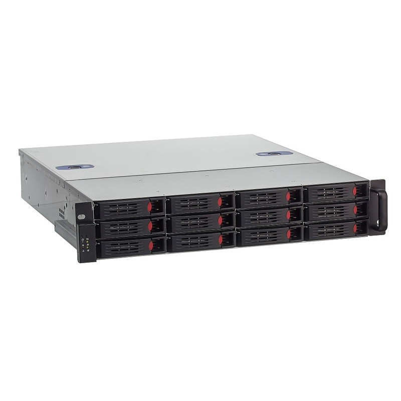 Exegate EX281233RUS Серверный корпус ExeGate Pro 2U550-HS12 <RM 19",  высота 2U, глубина 550, без БП, 12xHotSwap, USB>