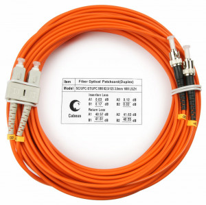 Cabeus FOP-62-SC-ST-10m Шнур оптический duplex SC-ST 62,5/125 mm 10м LSZH