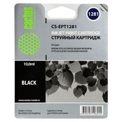 Cactus C13T12814010 Картридж для EPSON Stylus S22/SX125/SX130/SX420W/Office BX305F черный с чипом, 10мл CS-EPT1281