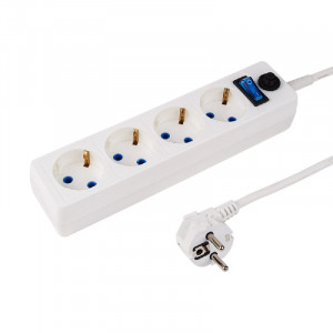 PROconnect (11-7226) Сетевой фильтр STANDARD 4 гнезда, 1,5м, 3х0,75мм?, с/з + автовыкл., белый