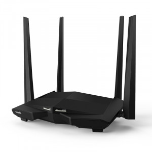 TENDA AC10 Wi-Fi маршрутизатор  двухдиапазонный стандарта AC1200 , 4 внешние антенны 6dBi, 1-port 10/100/1000Mbps WAN, 3-ports 10/100/1000Mbps LAN