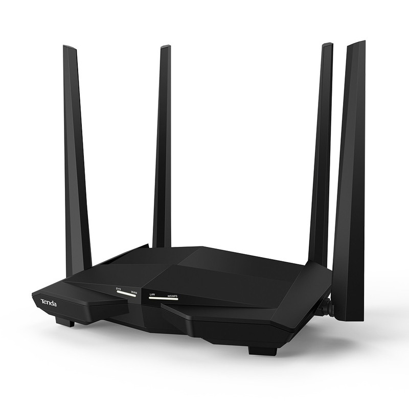 TENDA AC10 Wi-Fi маршрутизатор  двухдиапазонный стандарта AC1200 , 4 внешние антенны 6dBi, 1-port 10/100/1000Mbps WAN, 3-ports 10/100/1000Mbps LAN