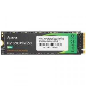 M.2 2280 512GB Apacer AS2280P4U Client SSD AP512GAS2280P4U-1 PCIe Gen3x4 with NVMe, 3500/2300, IOPS 400/600K, MTBF 1.8M, 3D NAND, DRAM-lessMB, 350TBW, 0,37DWPD, RTL (919311)