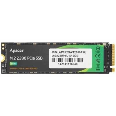 M.2 2280 512GB Apacer AS2280P4U Client SSD AP512GAS2280P4U-1 PCIe Gen3x4 with NVMe, 3500/2300, IOPS 400/600K, MTBF 1.8M, 3D NAND, DRAM-lessMB, 350TBW, 0,37DWPD, RTL (919311)