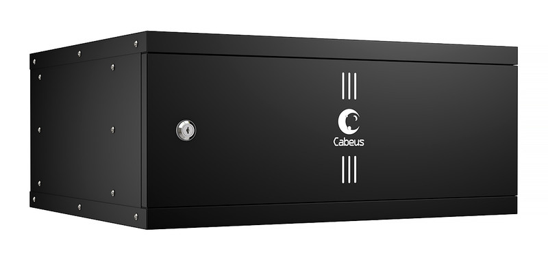 Cabeus WSC-05D-4U55/45m-BK Шкаф телекоммуникационный настенный 19" 4U, серия LIGHT разборный, дверь металл, цвет черный