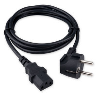 Гарнизон Кабель питания Schuko-C13, 3x0.5мм2, 6A, CCA, с заземлением, 1.8м, черный, пакет (GPC-186-0.5-1.8M)