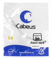 Cabeus PC-UTP-RJ45-Cat.5e-0.15m-LSZH Патч-корд U/UTP, категория 5е, 2xRJ45/8p8c, неэкранированный, серый, LSZH, 0.15м Cabeus PC-UTP-RJ45-Cat.5e-0.15m-LSZH Патч-корд U/UTP, категория 5е, 2xRJ45/8p8c, неэкранированный, серый, LSZH, 0.15м