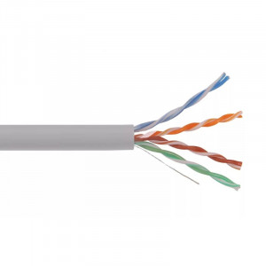 Кабель витая пара Bion BCL-U5448-181 U/UTP, кат.5e, 4x2x0,48 мм AWG 24  медь, одножильный, PVC, для внутренней прокладки, 305м, серый