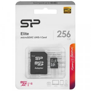 Micro SecureDigital 256GB Silicon Power Elite microSDXC Class 10 UHS-I (SD адаптер)