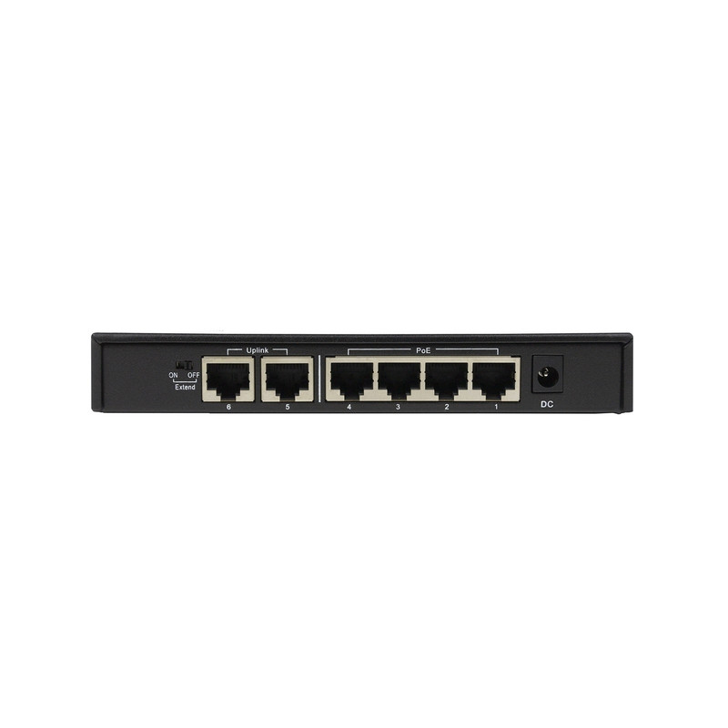 ORIGO OS1206P/60W/A1A Неуправляемый PoE-коммутатор 4x100Base-TX PoE+, 2x100Base-TX, PoE-бюджет 60 Вт, корпус металл