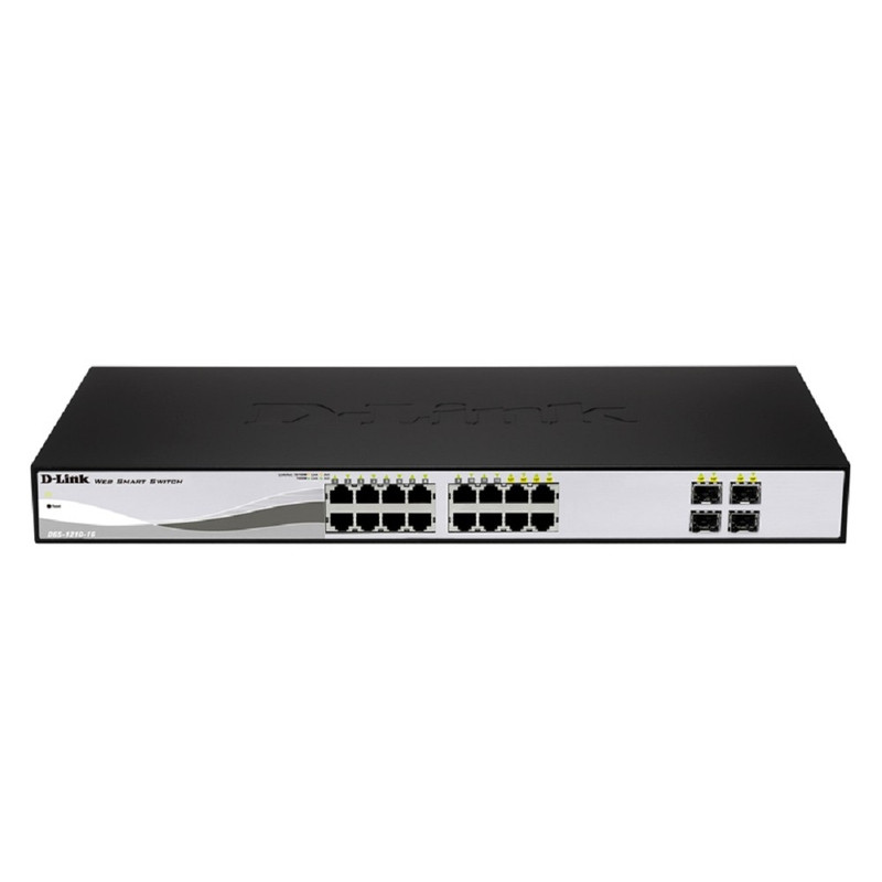 D-Link DGS-1210-16/E Настраиваемый L2 коммутатор с 16 портами 10/100/1000Base-T и 4 комбо-портами 100/1000Base-T/SFP