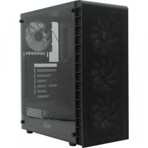 Powercase Mistral Z4C Mesh ARGB, Tempered Glass, 4x 120mm ARGB fan, fans controller & remote, black, ATX  (CMIZ4C-A4)
