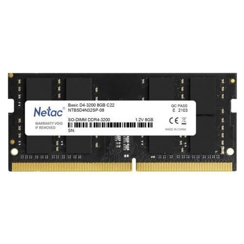 Память SO-DIMM DDR4 8GB PC25600 3200MHz CL22 Netac 1.2V (NTBSD4N32SP-08)