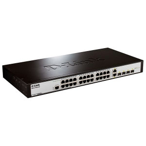 D-Link DES-1228/ME_RFB/A2 Восстановленный в производственных условиях управляемый коммутатор 2 уровня с 24 портами 10/100Base-TX, 2 портами 100/1000Base-X SFP и 2 комбо-портами 100/1000Base-T/SFP.
