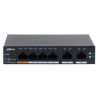 DAHUA DH-CS4006-4ET-60 4-портовый PoE коммутатор с функцией облачного управления, 4xRJ45 100Mb, 2xRJ45 100Mb uplink, суммарно 60Вт, коммутация 4.8 Гбит/с, MAC-таблица 8К DAHUA DH-CS4006-4ET-60 4-портовый PoE коммутатор с функцией облачного управления, 4xRJ45 100Mb, 2xRJ45 100Mb uplink, суммарно 60Вт, коммутация 4.8 Гбит/с, MAC-таблица 8К