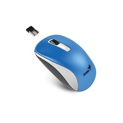 Genius NX-7010 WH+Blue Metallic style. 2.4Ghz wireless BlueEye mouse 1200 dpi powerful BlueEye 