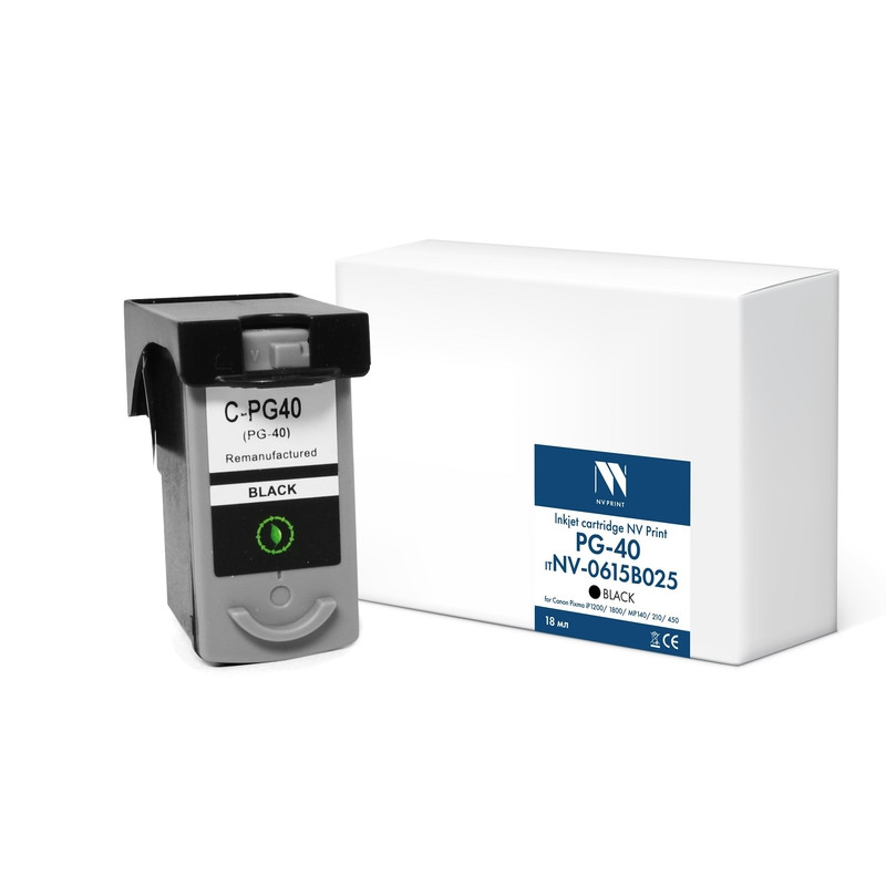 Струйный картридж NVP PG-40 (NV-0615B025) Black для Canon Pixma iP1200/1800//MP140/210/450 (18 мл) совместимый