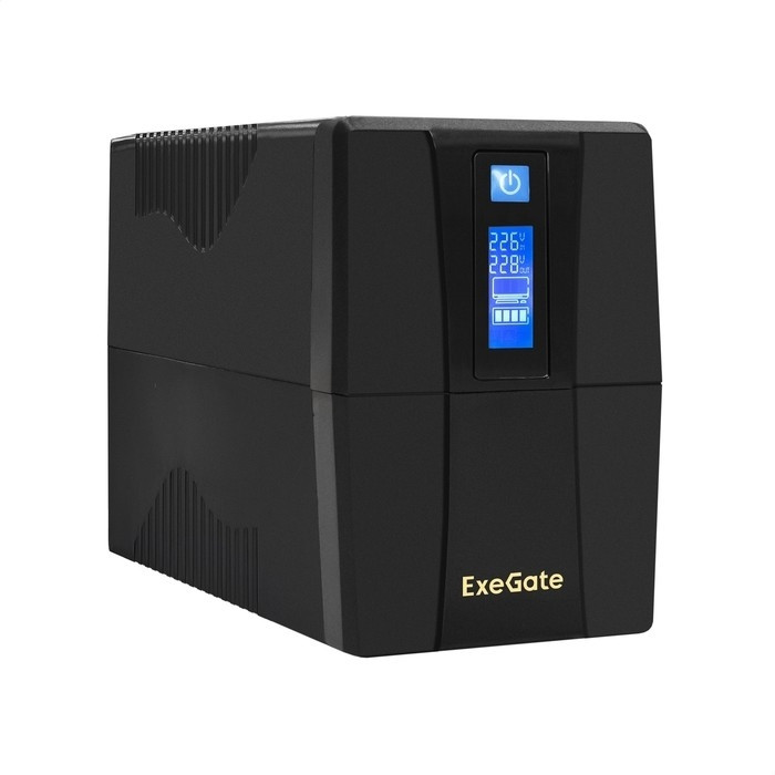Exegate EX292765RUS ИБП ExeGate SpecialPro Smart LLB-600.LCD.AVR.2SH <600VA/360W, LCD, AVR, 2*Schuko, Black>