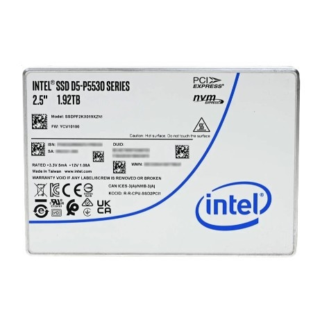 Intel SSD D5-P5530 Series (1.92TB, 2.5in PCIe 4.0 x4, TLC) SSDPF2KX019XZN1