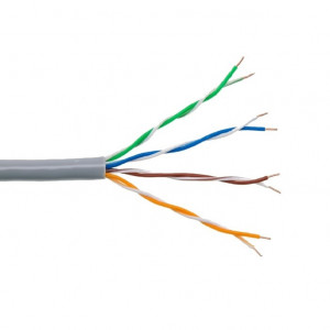 Кабель витая пара Bion BCL-U5440-101 U/UTP, кат.5e, 4x2x0,40мм AWG 26, CCA, одножильный, PVC, для внутренней прокладки, 305м, серый
