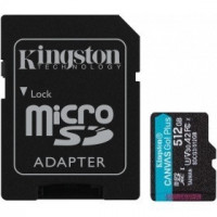 Флеш карта microSD 512GB Kingston microSDXC Class 10 UHS-I U3 V30 Canvas Go Plus (SD адаптер) 170MB/s [SDCG3/512GB]