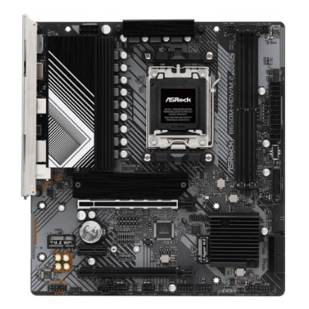 B650M-HDV/M.2, Socket AM5, AMD B650, 2xDDR5-5200, HDMI+DP, 2xPCI-Ex16, 1xPCI-Ex1, 4xSATA3(RAID 0/1/10), 2xM.2, 8 Ch Audio, 1x2.5GLan, (4+4)xUSB2.0, (2+4)xUSB3.2, (1+1)xUSB3.2 Type-C™, mATX, RTL, {}
