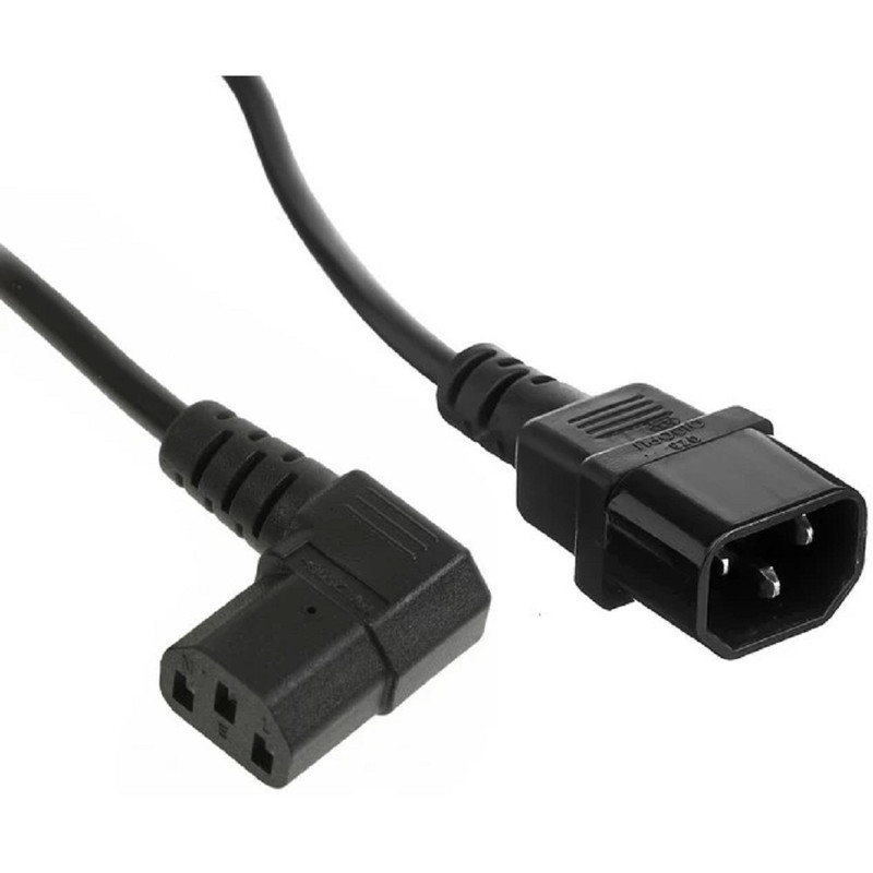 Exegate EX297742RUS Кабель питания Power EC-1,8P (C13 угловой->C14, VDE-250V-3*0.5mm2, медь, черный, 6A, 1.8м)