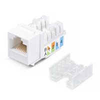 Cabeus KJ-RJ45-Cat.6-90-SW Вставка Keystone Jack RJ-45, категория 6, заделка тип 110, белая, со стяжкой Cabeus KJ-RJ45-Cat.6-90-SW Вставка Keystone Jack RJ-45, категория 6, заделка тип 110, белая, со стяжкой